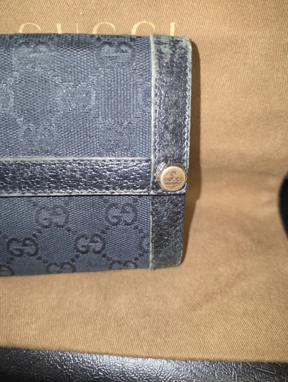 Vintage Gucci GG Monogram Canvas Compact Wallet